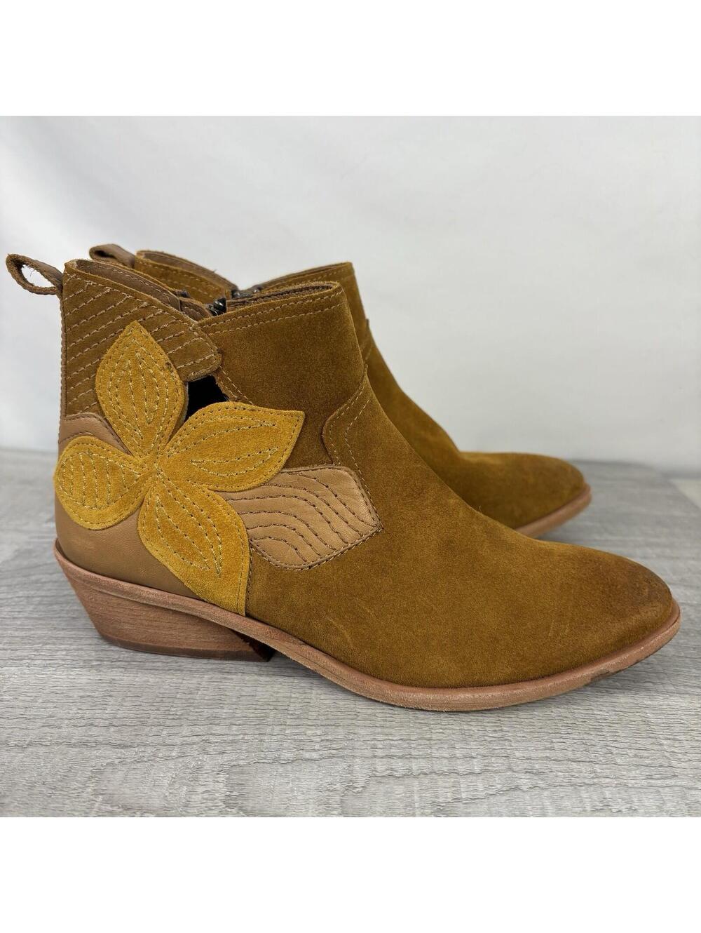 Frye Farrah Floral Suede Leather Ankle Boots 6.5 Women’s-Boho Chic Vibes!- - Picture 3 of 13
